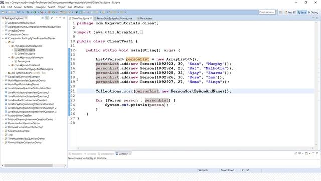 How would you sort a collection of data based on two properties of an entity in Java ? смотреть онлайн