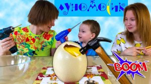 Челлендж Разбиваем страусиное яйцо! Готовим яйцо страуса – жарим, запекаем