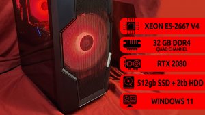 Видео для Авито. 2667v4. RTX 2080. DDR4 32 Gb. Работа ARGB, тесты