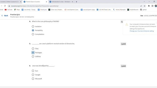COURSERA : CORE JAVA || INTRODUCTION TO JAVA  WEEK 1 QUIZ ANSWERS смотреть онлайн