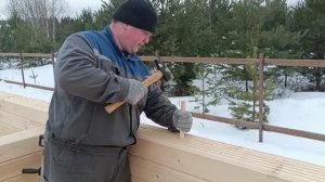 Крепление бруса нагелями