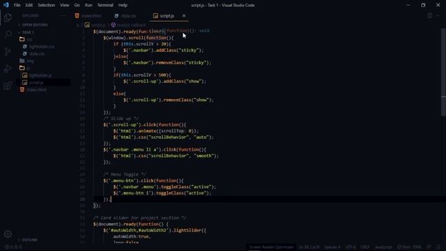 Single page website using HTML, CSS, JavaScript | With source code | Web Development task1 | LGMVIP
