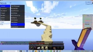 Играю в Minecraft  C читом Nova b7 на Сервере PlayMine