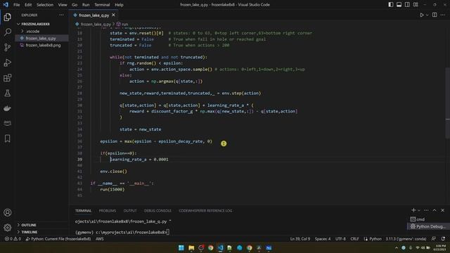 How to Solve Gymnasium FrozenLake-v1 with Python & Q-Learning | Reinforcement Learning Tutorial 1