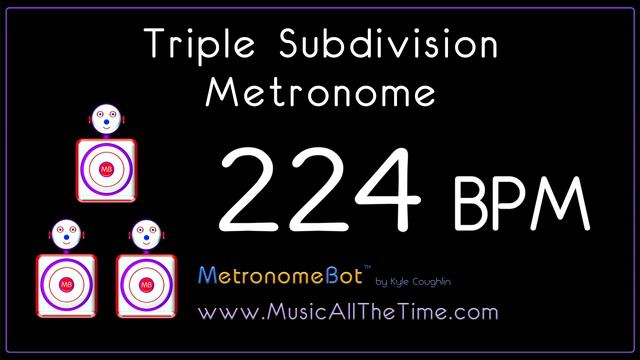 Triple subdivision metronome at 224 BPM MetronomeBot смотреть онлайн