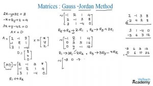 026-Solving Linear Equations Using Gauss Jordan Method ⧸ Matrices ⧸ Maths Algebra