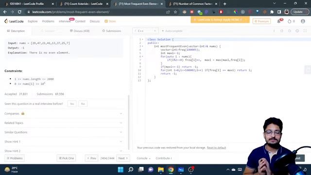 2404. Most Frequent Even Element | LEETCODE EASY смотреть онлайн