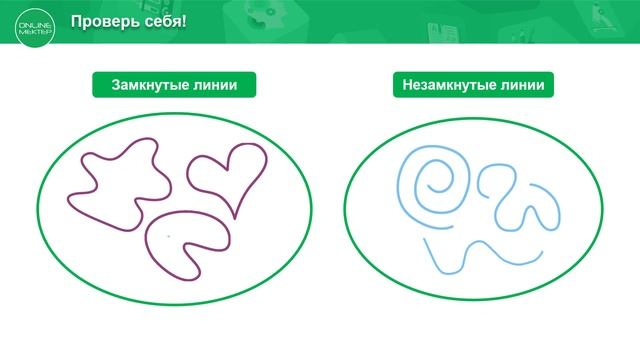 1 класс. Математика. Кривая линия. Замкнутые и незамкнутые линии.  12.05.2020