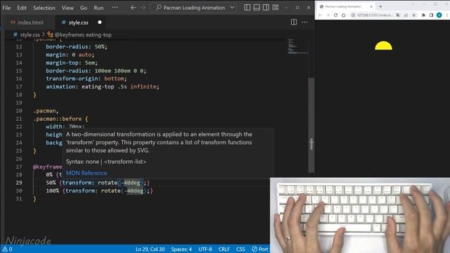 ASMR Programming - Pacman Loading Animation - No Talking