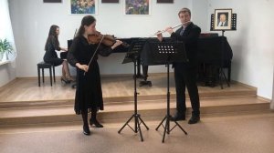 Игра на флейте (духовые), скрипке (струнные), рояль(фортепиано,клавишные) Mel Bonis Trio. Pastorale