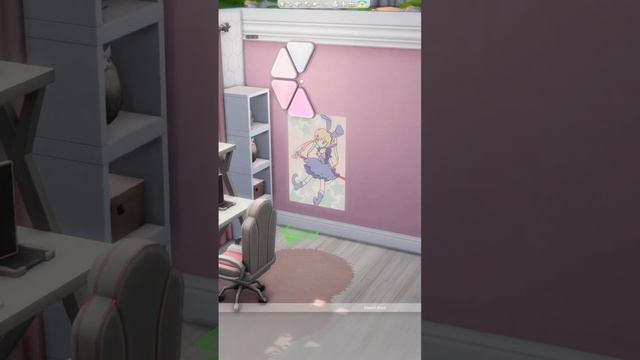 decorating a cute gamer bedroom in the sims 4 #shorts