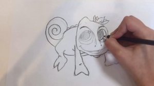 Учимся рисовать Хамелеона из Рапунцель! Learn to draw a Сhameleon!