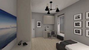 Дизайн проект комнаты 14,7 м2 для школьника мальчика.