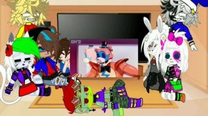 |Реакция персанажей фнаф 9 на видео "Hello again"|Fnaf 9 characters react to "Hello again" video