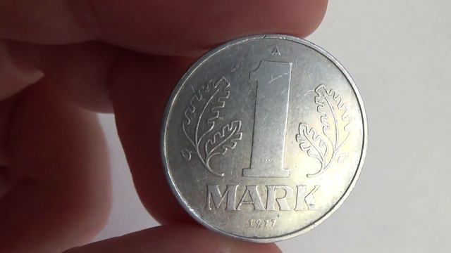 Немецкая монета (ГДР) 1 MARK 1977 год/Germany coin 1 mark 1977 смотреть онлайн