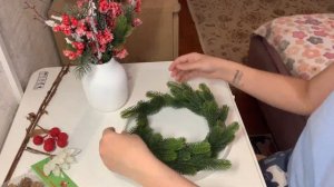 Создаю новогоднюю композицию на стол своими руками.