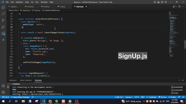 React Native Chat Application Development Part 02 Sign Up Process #react #reactnative #chatapp