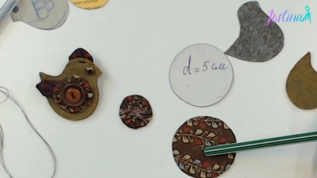 Текстильная брошь ПТИЧКА смотреть онлайн