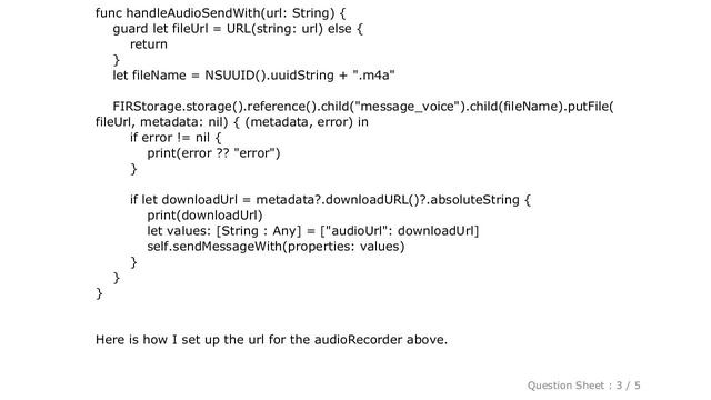iOS : Swift 3 Record audio and upload to Firebase storage and play back