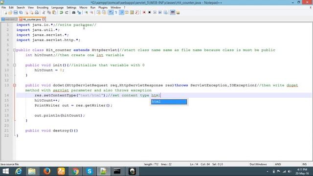 Hit Counter program in SERVLET смотреть онлайн