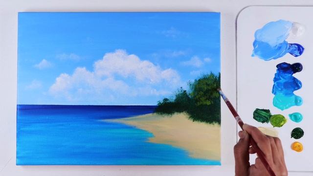Seascape Painting | Sea Painting | Acrylic Painting for Beginners