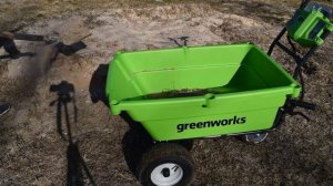 Обзор Greenworks G40GCK4 – самоходная тележка, или бережем спину…