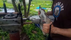 Закручиваем сваи редуктором