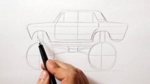 Как нарисовать ВАЗ 2106 Монстр-Трак