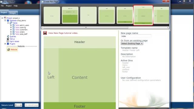 PHP Generator. Create new webpage