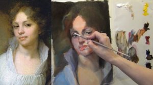 6 урок. Как нарисовать портрет маслом, Лопухина. Рисуем портрет картины Боровиковского, копия