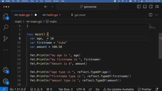 golang | golang variable declaration | go lang for beginners #golangtutorial #python #coding