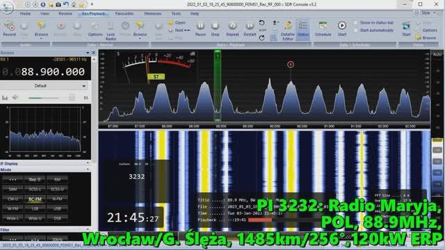 03.01.2023 18:45UTC, [Ms], Radio Maryja, Польша, 88.9МГц, 1485км