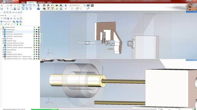 SPRUTCAM   Обработка шпильки на автомате продольного точения DIAMOND 20 CSB