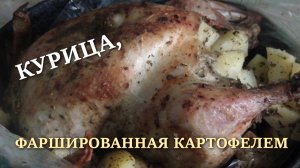 Курица, фаршированная картофелем, запеченная в рукаве