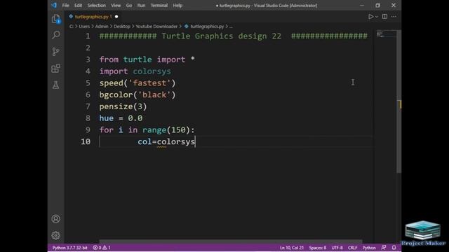 python turtle graphics tutorial || #design22  || Python graphics
