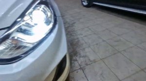 Hyundai Solaris. Установка бидиодных двухчиповых линз ZORKiY F40 5000k с дъявольскими глазками