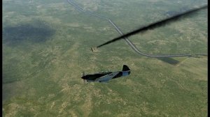 Як-9 против  Bf109 G-4,  самолет противника загорелся от попадания в двигатель