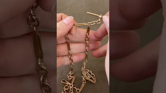 Vintage 9Ct Gold Trombone Link Watch Chain Necklace 20''