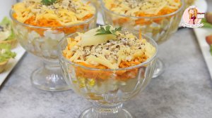 Отличный праздничный салат на скорую руку САЛАТ с КОПЧЕНОЙ КУРИЦЕЙ, АНАНАСАМИ и МОРКОВЬЮ ПО-КОРЕЙСКИ