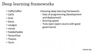 Deep Learning Frameworks (C2W3L10)