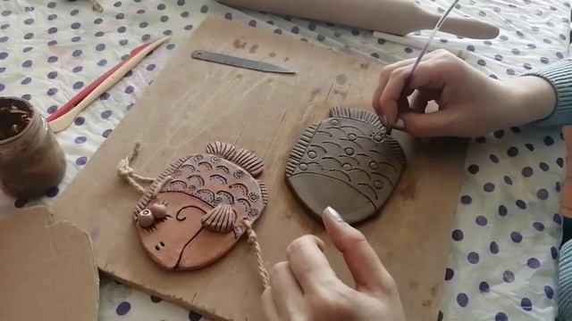 Мастер-класс  "Декоративное изделие из глины  "Рыбка"