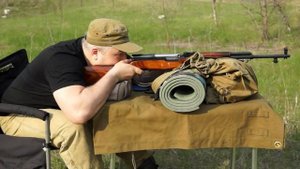 Патрон  "PPU"  7,62х39,  СКС,  100 метров.  Открытый прицел.