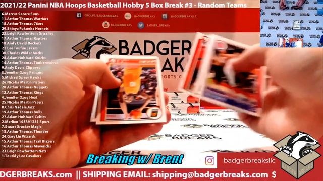 2021/22 Panini NBA Hoops Basketball Hobby 5 Box Break #3 - Random Teams смотреть онлайн