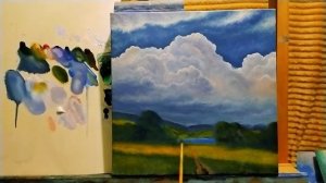 Полное видео как нарисовать объемные реалистичные облака|Пишем кучевые облака #art #урокирисования