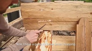 Норвежская рубка лафета топором Old Norwegian Log house rebuilding