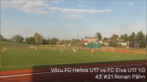 8. voor 2018: U-17 Võru FC Helios - U-17 FC Elva 5:0 (0:0)