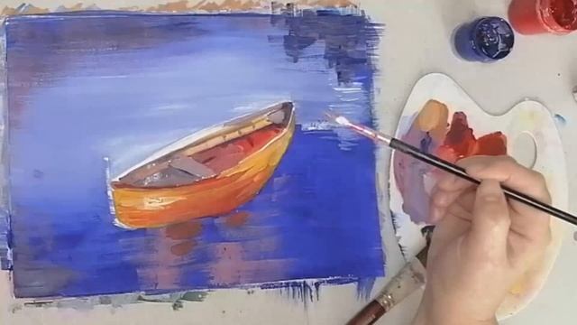 Как нарисовать? ЛОДКА Гуашь Рисуем с Любовью Draw with Love смотреть онлайн