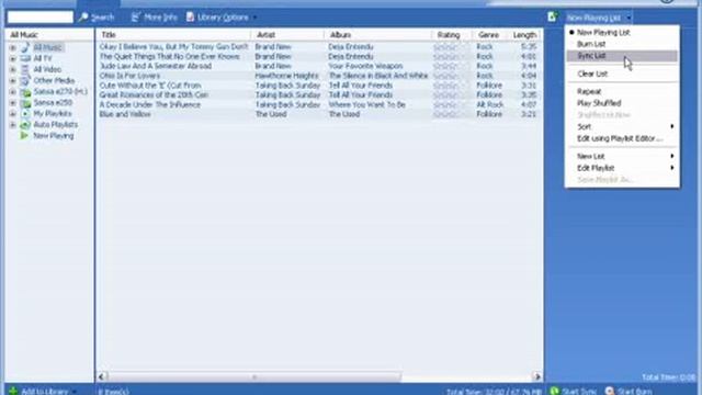 Adding Music to Sansa MP3 Player - Windows Media Player 10 смотреть онлайн