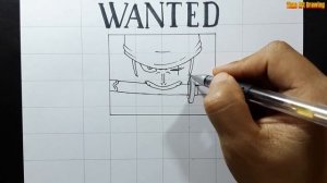 how to draw Zoro wanted poster