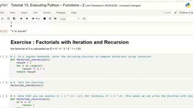 DS - ML - Tutorial 13: Executing Python – Functions - 2 (Recursive Function)